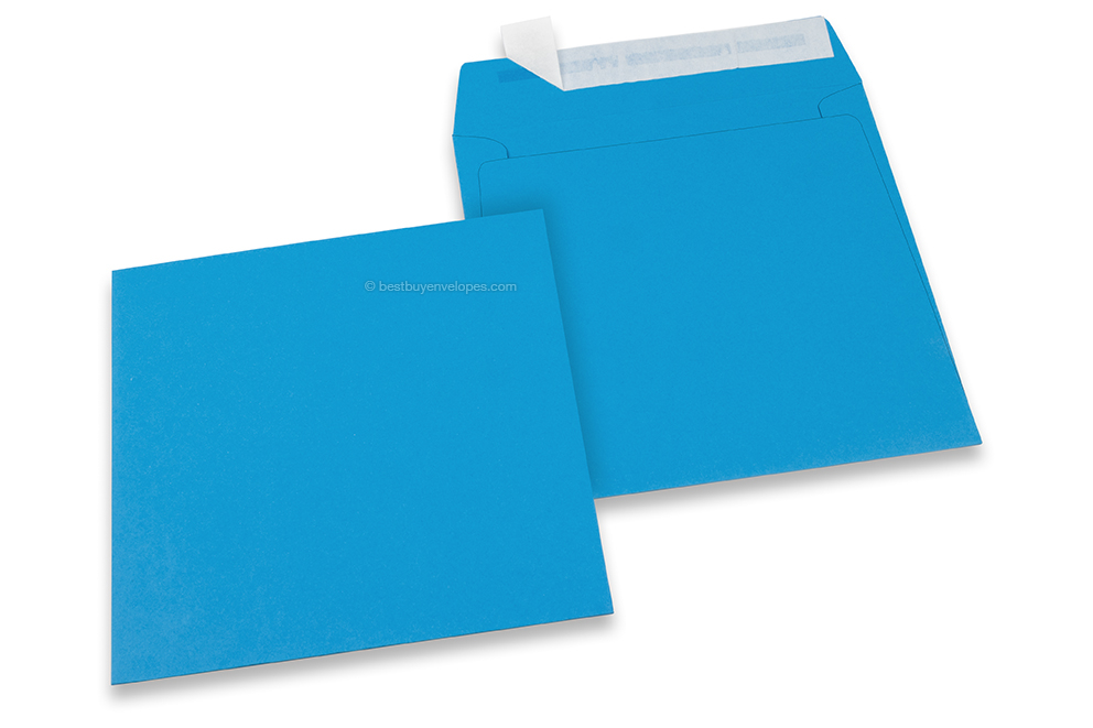 Ocean blue coloured paper envelopes - 160 x 160 mm 
