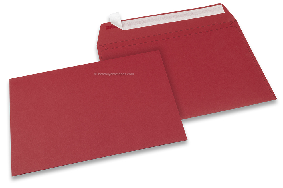 Dark red coloured paper envelopes - 162 x 229 mm