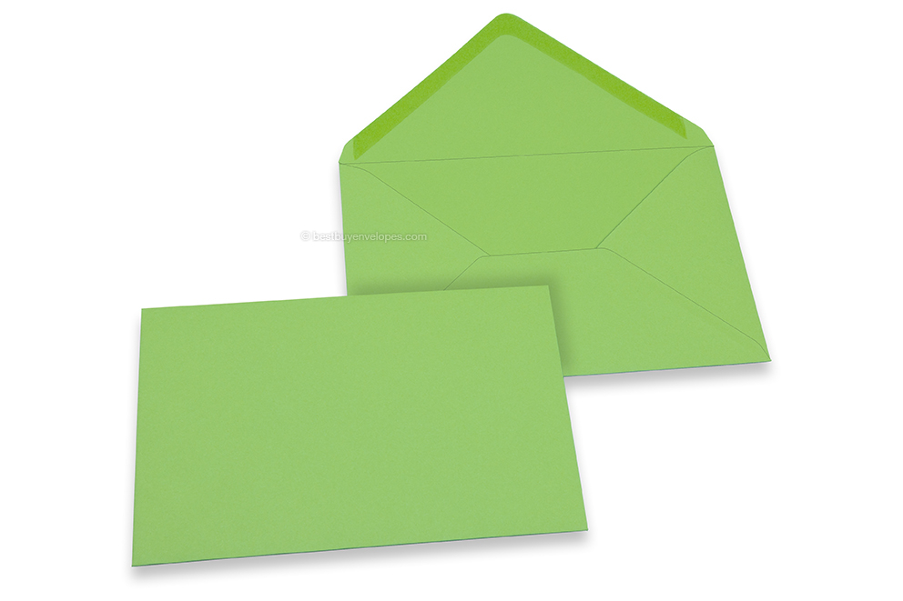 Coloured greeting card envelopes - apple green, 114 x 162 mm
