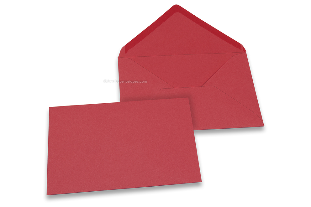 Coloured greeting card envelopes - red, 114 x 162 mm