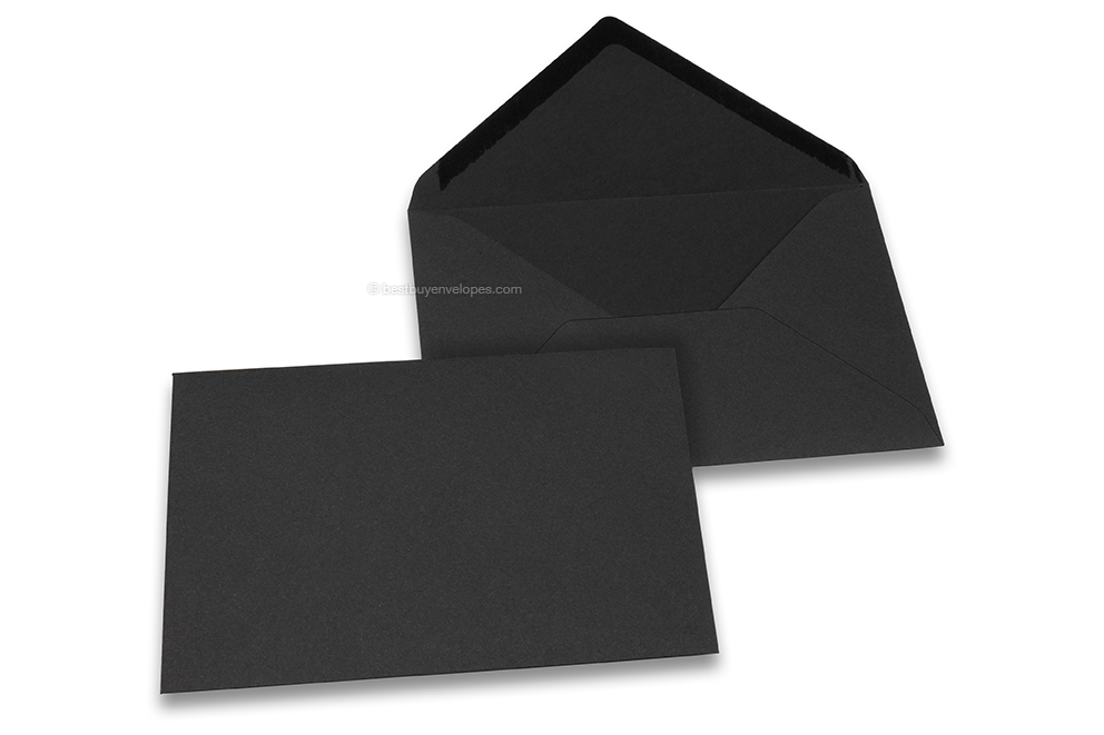 Coloured greeting card envelopes - black, 114 x 162 mm
