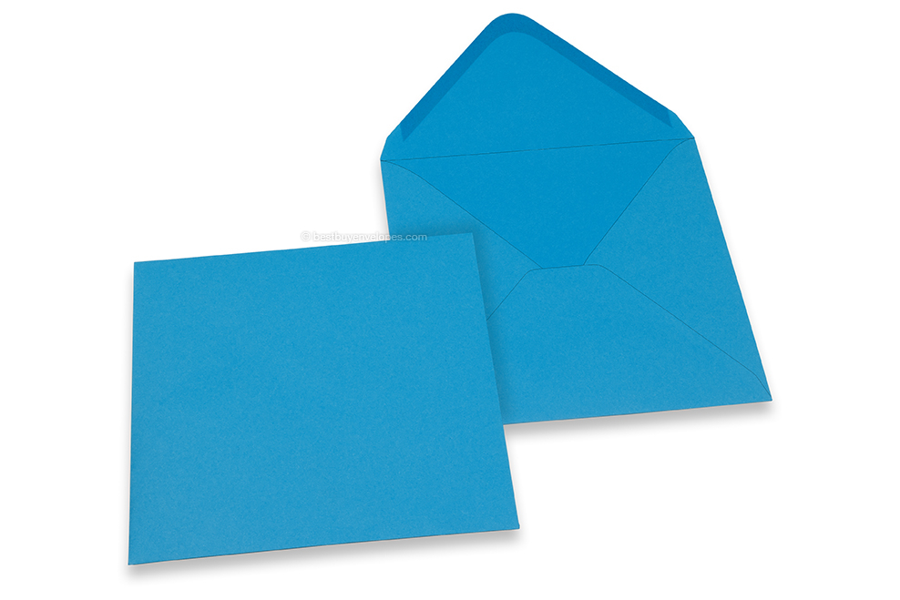 Coloured greeting card envelopes - ocean blue, 155 x 155 mm