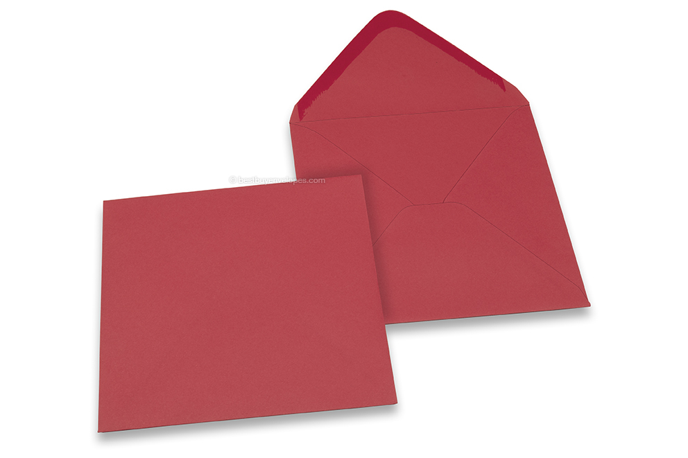 Coloured greeting card envelopes - dark red, 155 x 155 mm