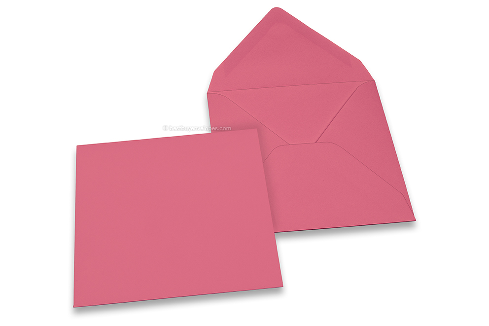 Coloured greeting card envelopes - pink, 155 x 155 mm