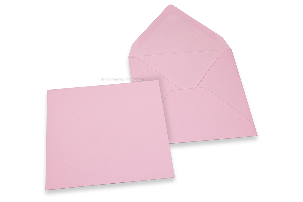 Coloured greeting card envelopes - light pink, 155 x 155 mm