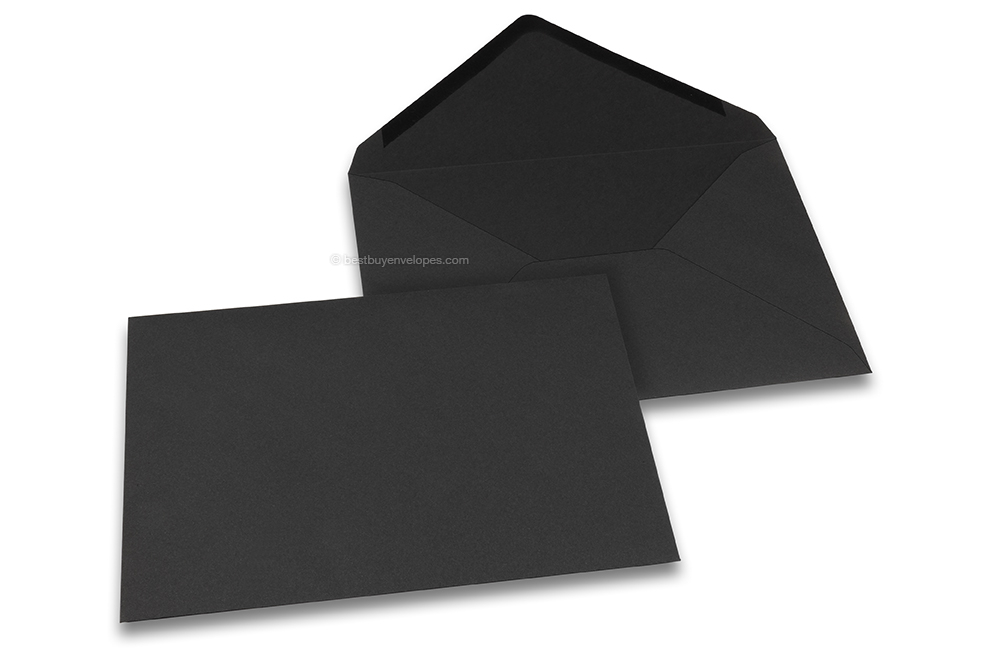 Coloured greeting card envelopes - black, 162 x 229 mm