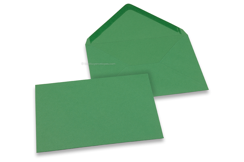 Coloured greeting card envelopes - dark green, 125 x 175 mm