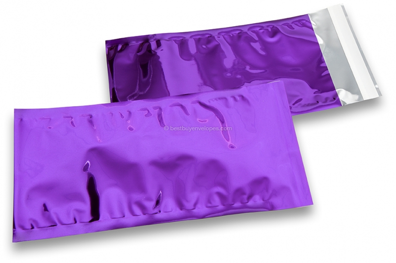 Coloured metallic foil envelopes purple - 114 x 229 mm