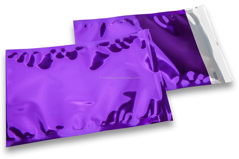 Coloured metallic foil envelopes purple - 162 x 229 mm