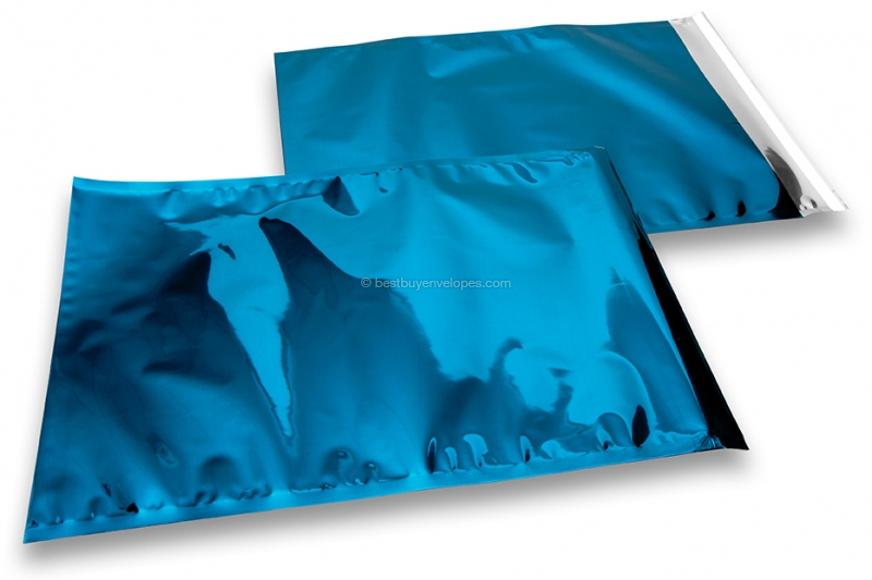 Coloured metallic foil envelopes blue - 320 x 430 mm