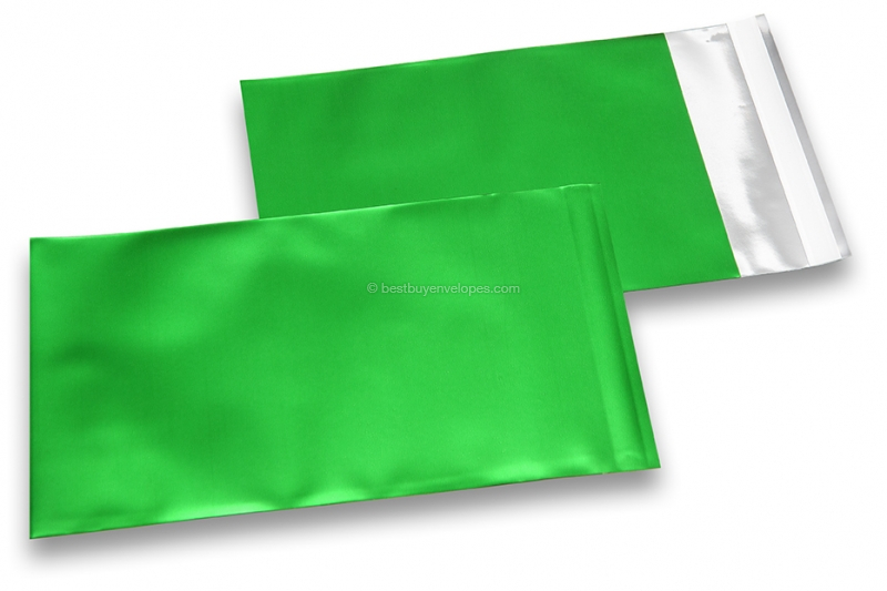 Green coloured matt metallic foil envelopes - 114 x 162 mm