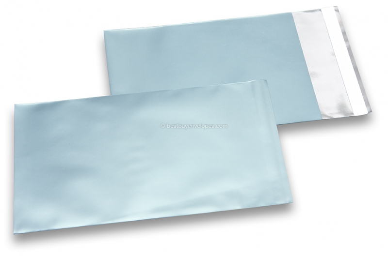 Ice blue coloured matt metallic foil envelopes - 114 x 162 mm