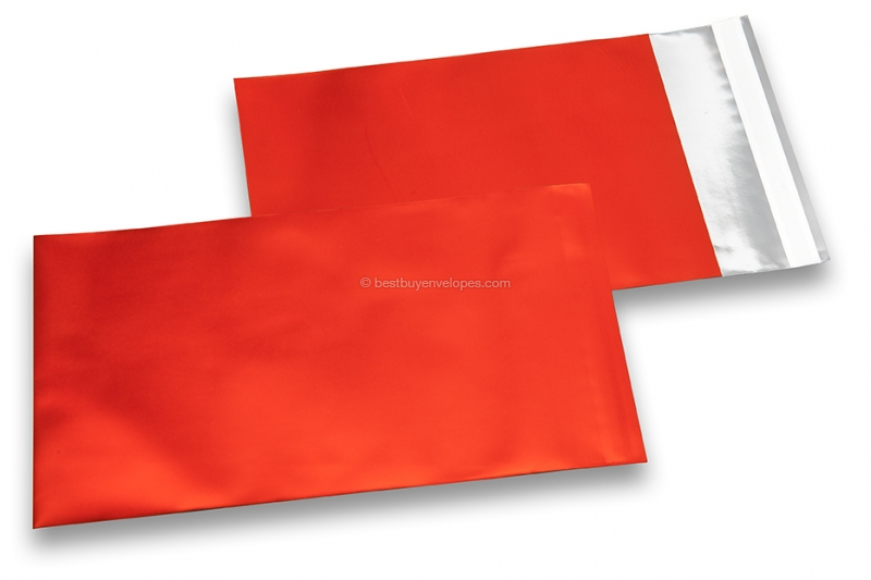 Red coloured matt metallic foil envelopes - 114 x 162 mm