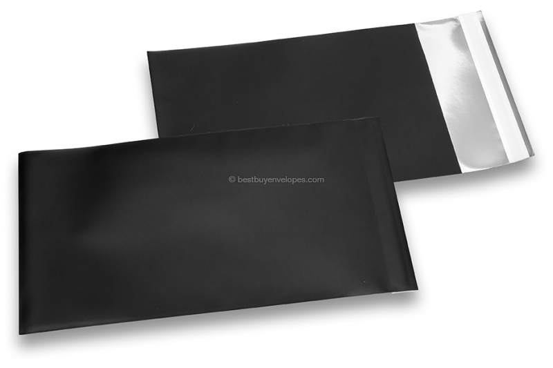 Black coloured matt metallic foil envelopes - 114 x 162 mm