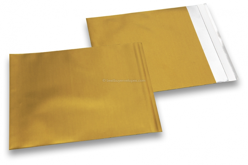 Gold coloured matt metallic foil envelopes - 165 x 165 mm