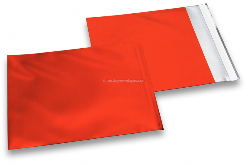 Red coloured matt metallic foil envelopes - 165 x 165 mm