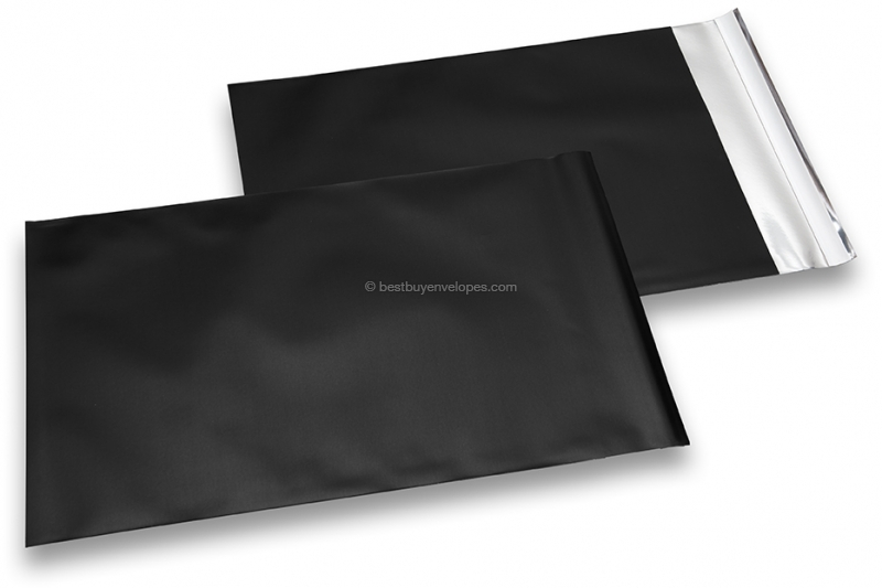Black coloured matt metallic foil envelopes - 180 x 250 mm