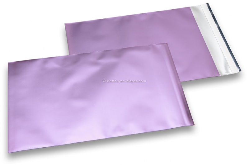 Lilac coloured matt metallic foil envelopes - 230 x 320 mm