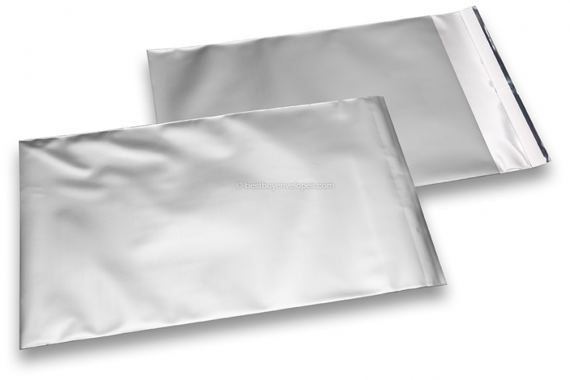 Silver coloured matt metallic foil envelopes - 230 x 320 mm