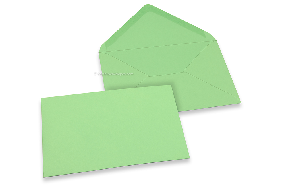 Coloured greeting card envelopes - pale green, 125 x 175 mm
