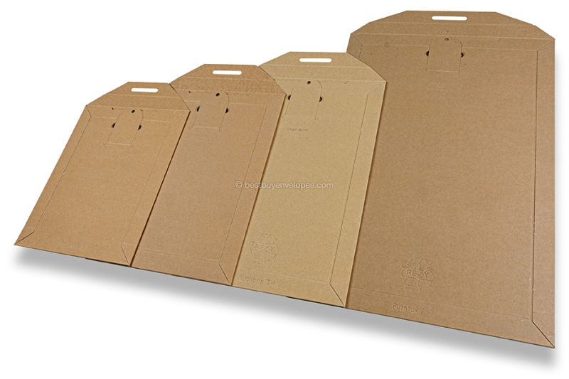 Reclosable cardboard envelopes 