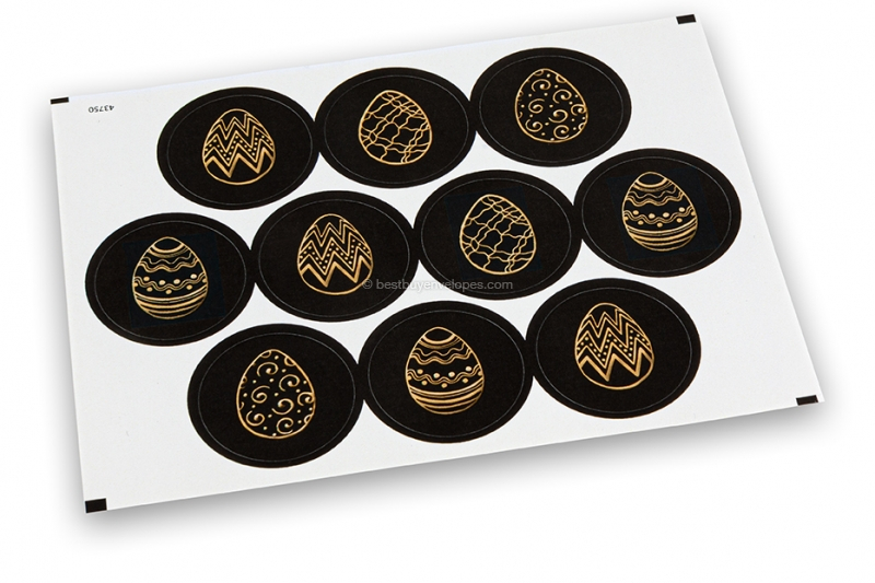 Easter envelope seals - black + golden yellow