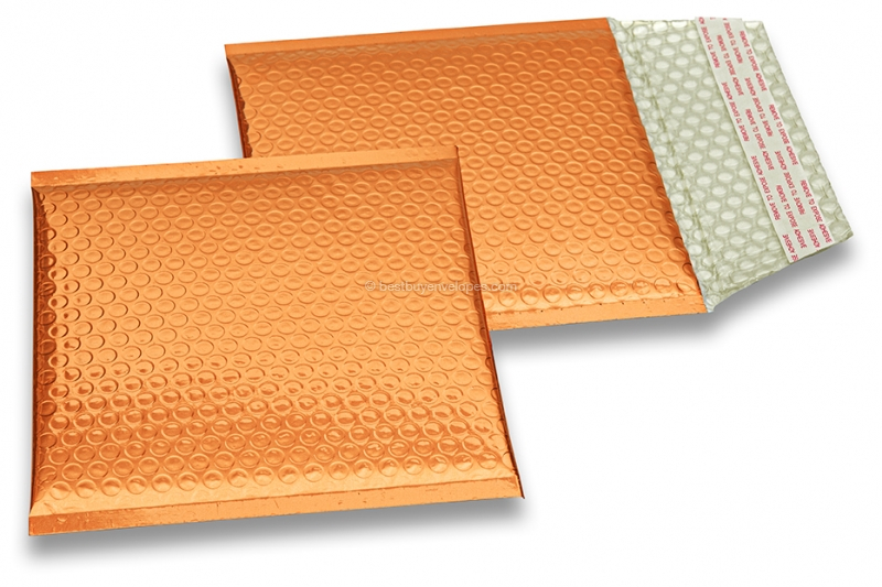 ECO metallic bubble envelopes - orange 165 x 165 mm