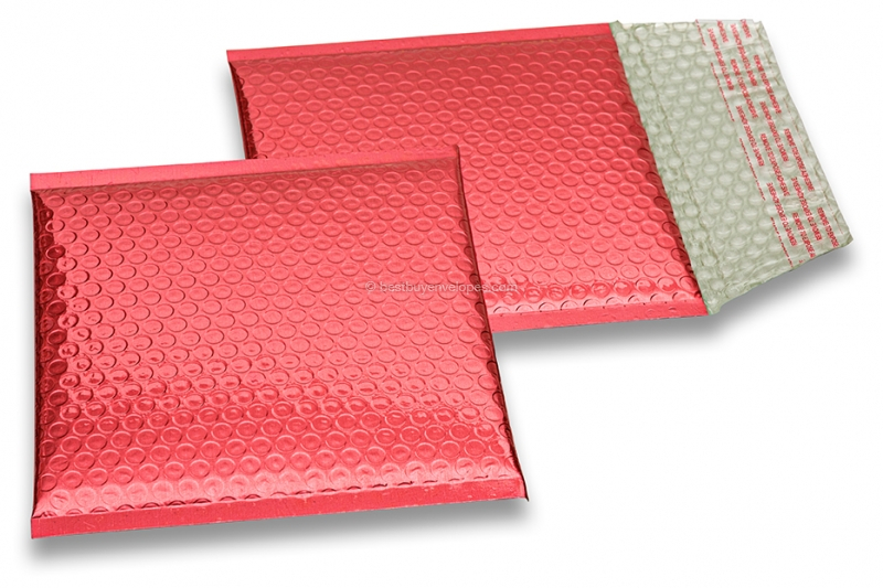 ECO metallic bubble envelopes - red 165 x 165 mm
