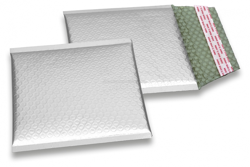 ECO matt metallic bubble envelopes - silver 165 x 165 mm