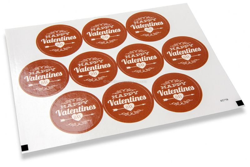 Love envelope seals - happy valentines day brown