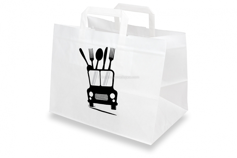 Paper take-away bags - white + delivery