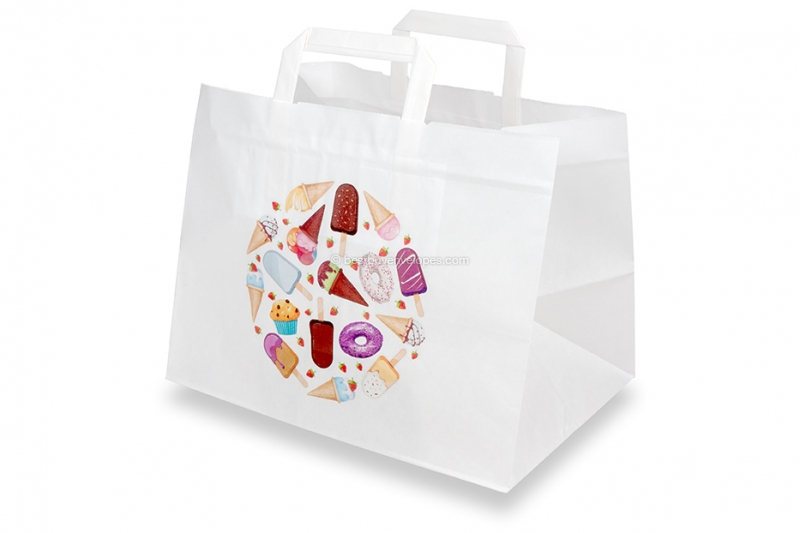 Paper take-away bags - white + sweets
