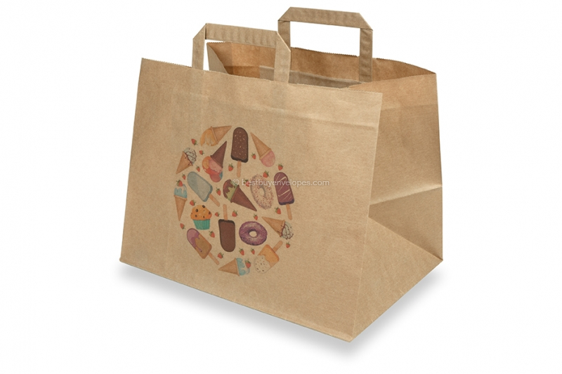 Paper take-away bags - brown + sweets