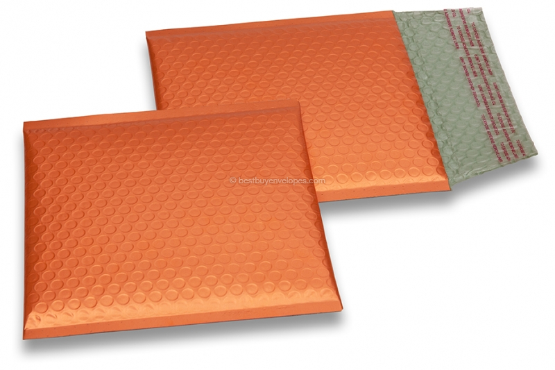 ECO matt metallic bubble envelopes - orange 165 x 165 mm