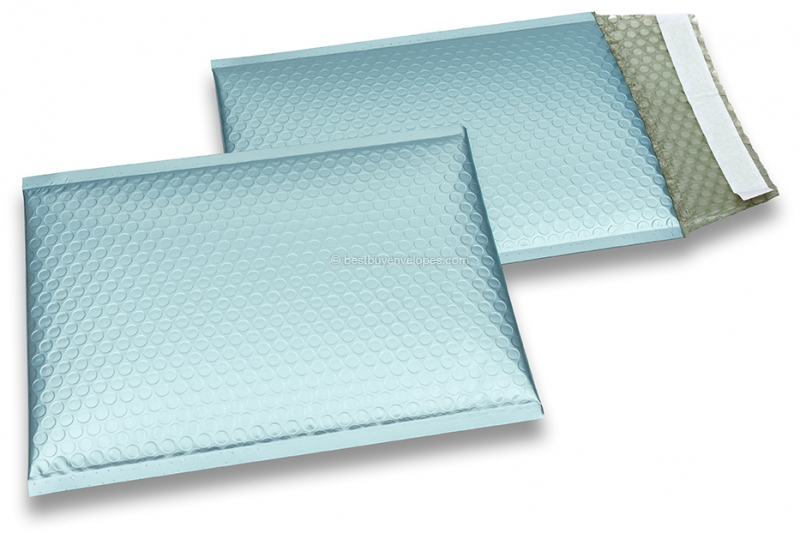 ECO matt metallic bubble envelopes - ice blue 180 x 250 mm