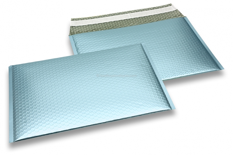 ECO matt metallic bubble envelopes - ice blue 235 x 325 mm