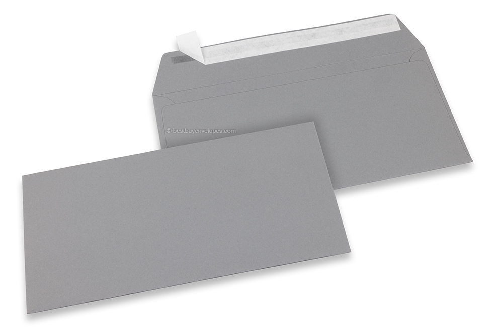 Grey coloured paper envelopes - 110 x 220 mm