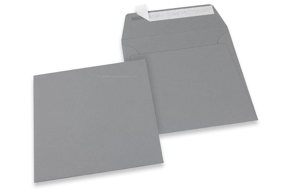 Grey coloured paper envelopes - 160 x 160 mm