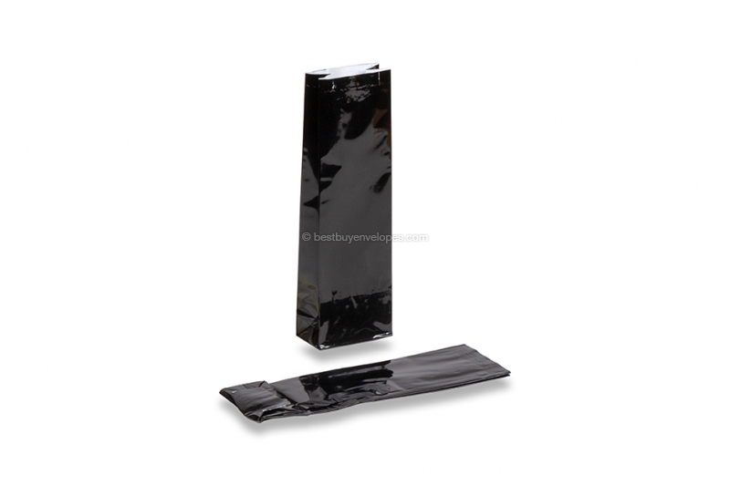 Coloured block bottom bags - black 55 x 30 x 175 mm, 50 gram