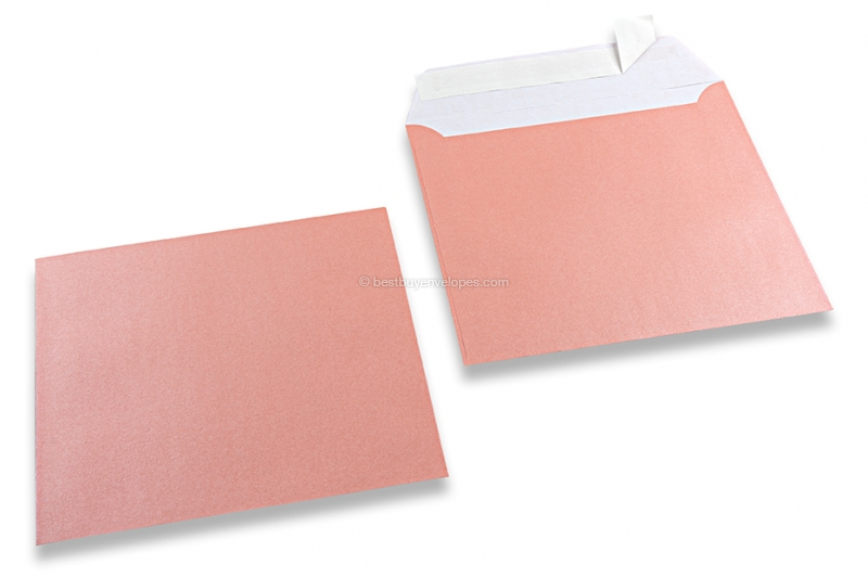 Baby pink coloured mother-of-pearl envelopes - 155 x 155 mm