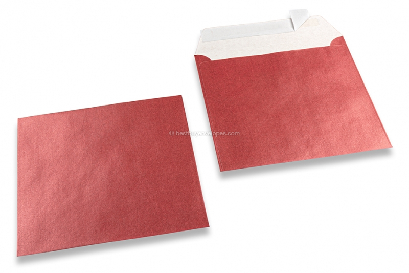 Red coloured mother-of-pearl envelopes - 155 x 155 mm