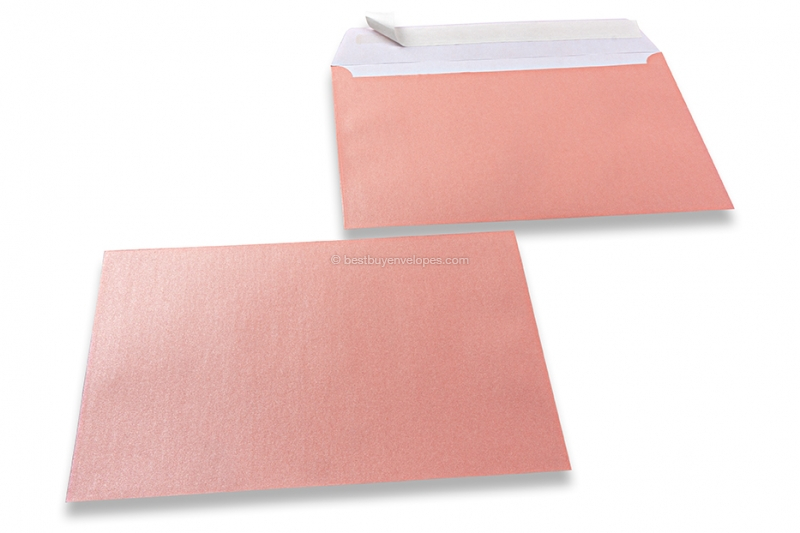 Baby pink coloured mother-of-pearl envelopes - 162 x 229 mm