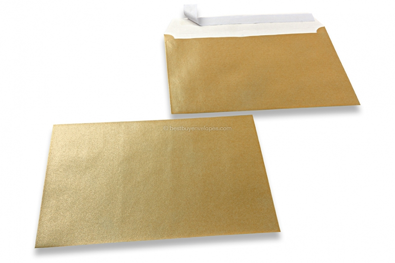 Gold coloured mother-of-pearl envelopes - 162 x 229 mm