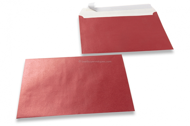 Red coloured mother-of-pearl envelopes - 162 x 229 mm