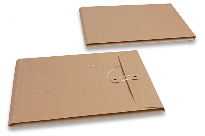 Envelopes with string and washer closure - 229 x 324 x 25 mm, brown