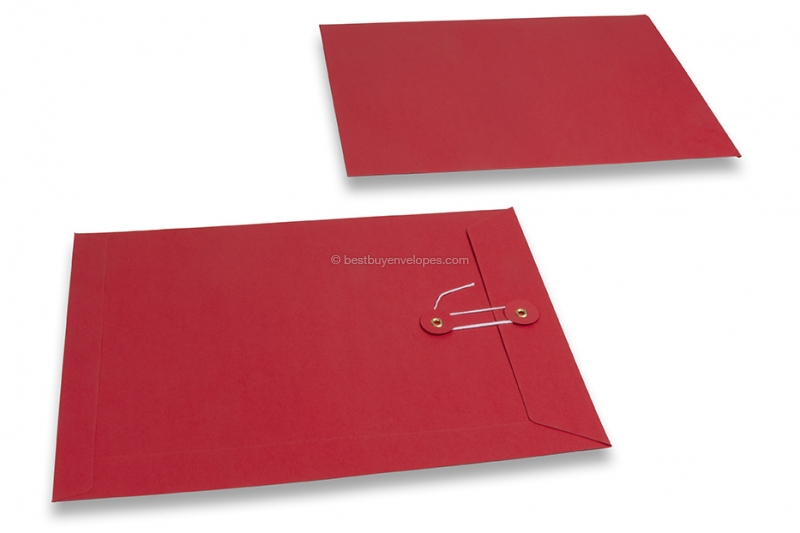 Envelopes with string and washer closure - 229 x 324 mm, red