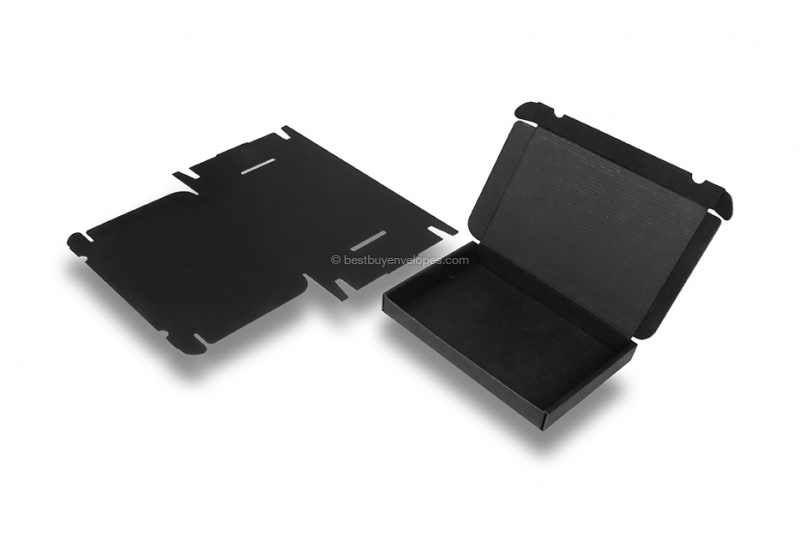Black shipping boxes - black interior, 230 x 160 x 26 mm