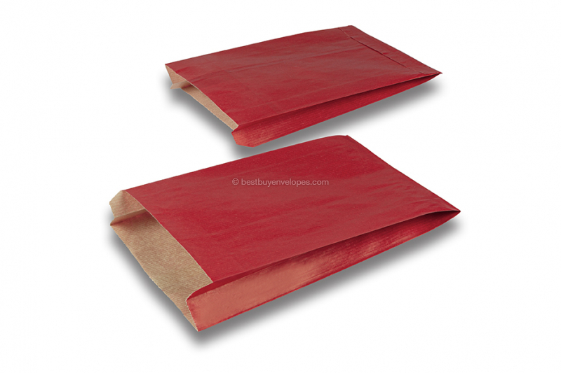 Coloured paper bags - red, 150 x 210 x 40 mm