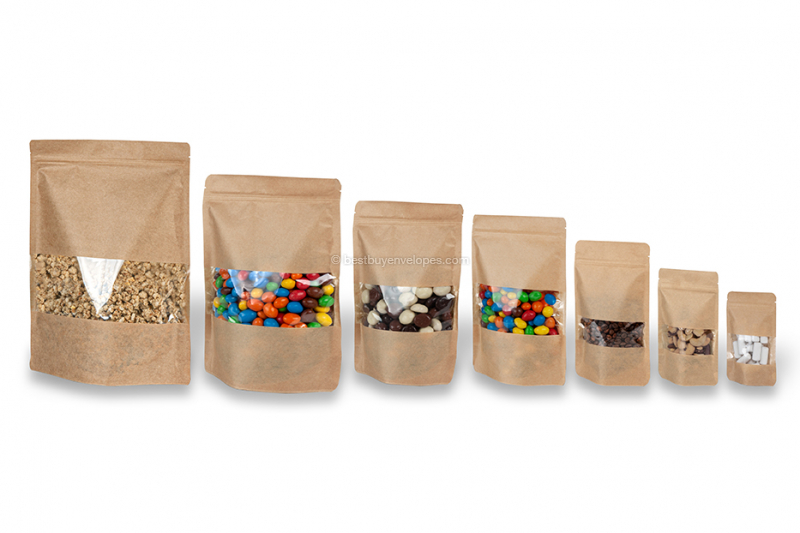 Stand up pouch with window - brown