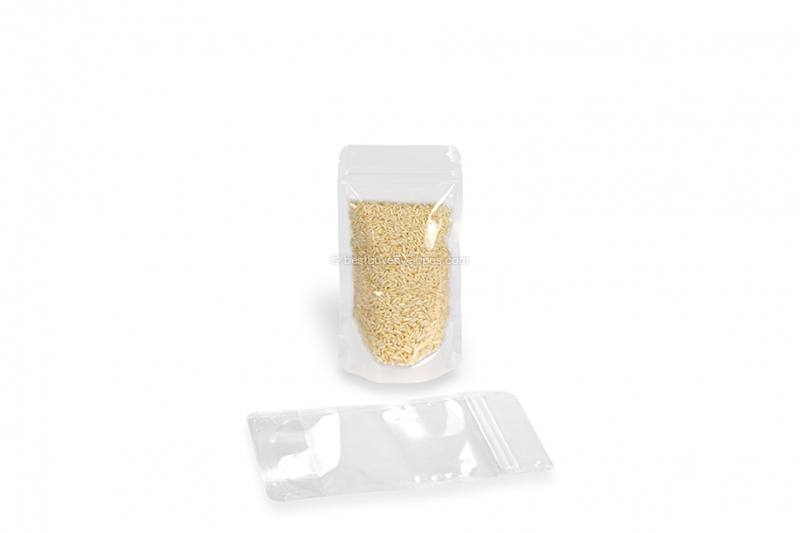 Transparant stand up pouches - 110 x 185 x 70 mm, 250 ml